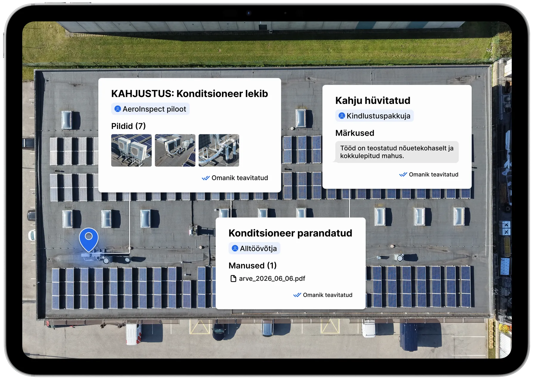 Skyview näidisvaade katuseinspektsioonist